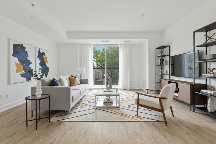 Room staged in modern style by WabiRoom